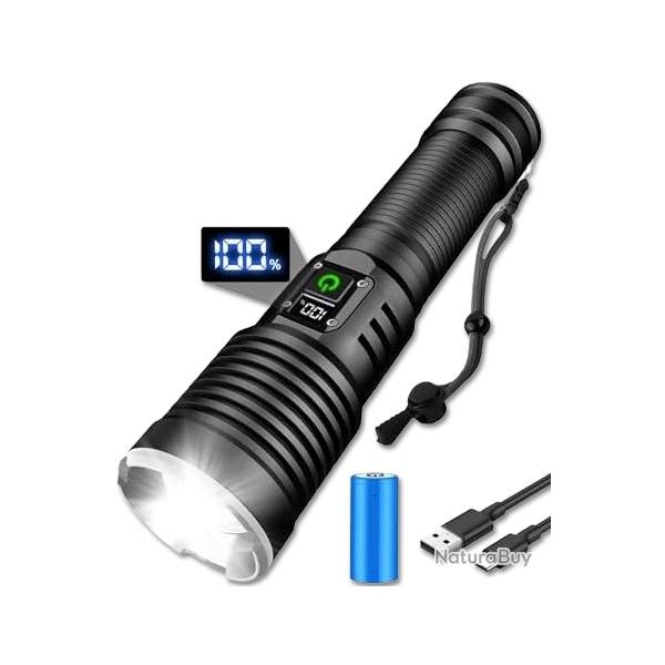 Lampe Torche LED Rechargeable, 20000 Lumens Lampe 5Modes D'Eclairage Etanche