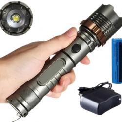 Rechargeable 1200000lm Lampe Torche LED Ultra Puissante Lampe de Poche Tactique