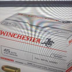 Winchester 45 auto 230gr full métal jacket 100 pièces