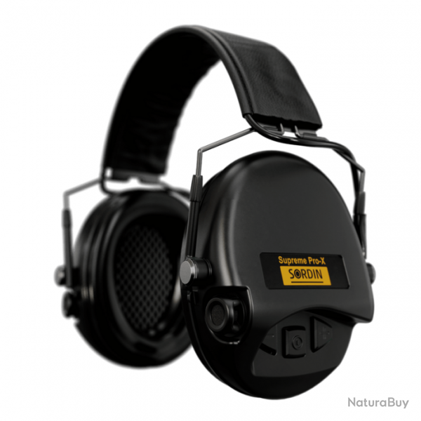 Casque Anti-Bruit lectronique Sordin Supreme Pro X Slim Cuir - noir