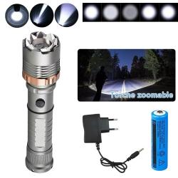 Lampe torche tactique de police rechargeable 2500000LM LED la plus puissante