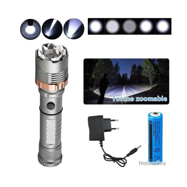 Lampe torche tactique de police rechargeable 2500000LM LED la plus puissante