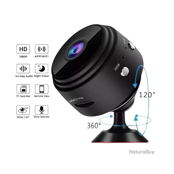 Mini Camra Surveillance WiFi HD 1080 Micro Enregistre Sans Fil Noir Petite