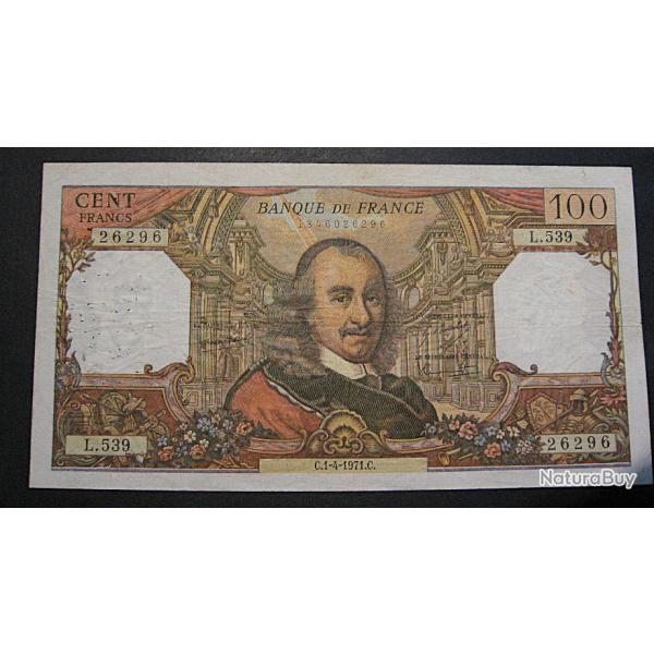 France billet de 100 Francs CORNEILLE du 1 -04-1971