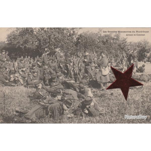 CPA- Militaire  Les Grandes Manoeuvres du Nord Ouest - Avant le combat N824
