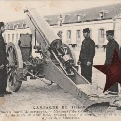 CPA- Militaire Campagne 1914/1915 - Artillerie lourde de campagne - Manoeuvre du canon Rimail N°820