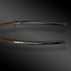 Court sabre japonais, wakizashi au dragon, signé, avec Koshirae Soriomono Japon, période Edo