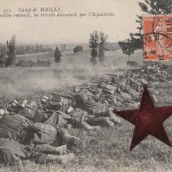 CPA- Militaire- Camp de Mailly - Attaque d'une position ennemie, en terrain découvert N°817