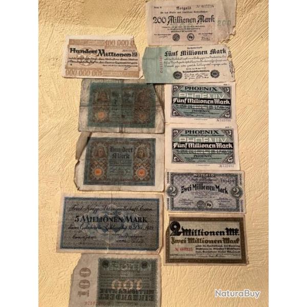 Lot billets allemand entre deux guerres