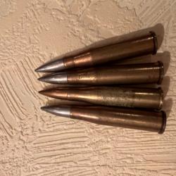 Lot de 4 munitions 8X56r mannlicher