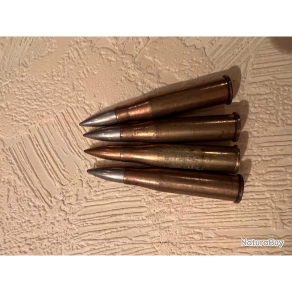 Lot de 4 munitions 8X56r mannlicher