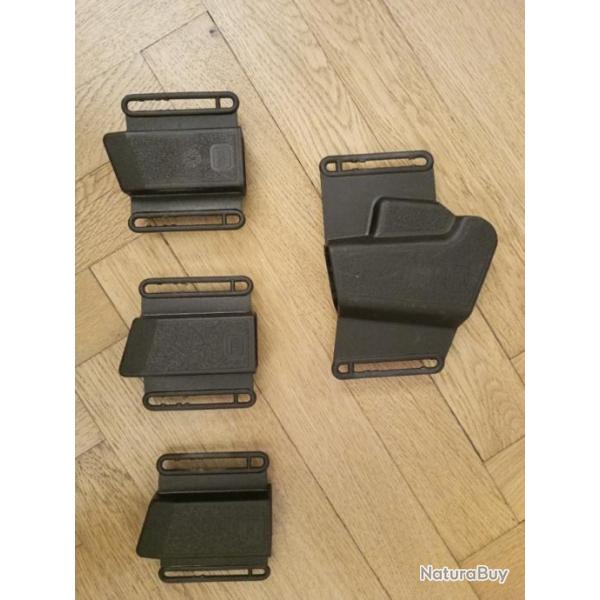 Ensemble holster + 3 porte chargeurs Glock combat - ambidextre.