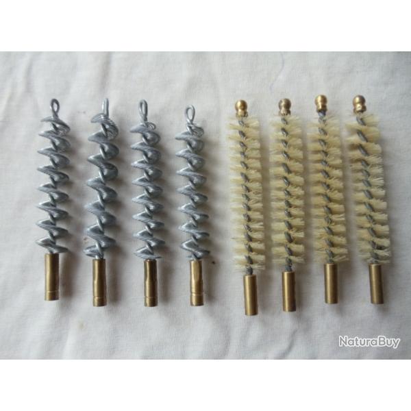 Lot de 8 couvillons pour entretien des armes en calibre 11 m/m.