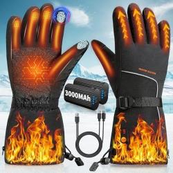 Gants Chauffants pour Homme et Femme avec batteries rechargeables 7.4V 3000mAh*2