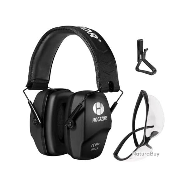 HOCAZOR HZ03 Casque Anti Bruit Tir Sportif, Confortable et Pliable