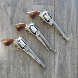 Lot de 3 revolvers Remington 1858 inox