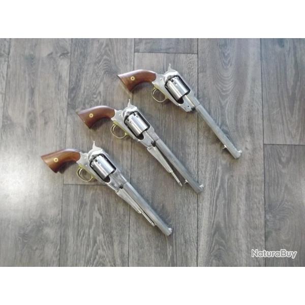 Lot de 3 revolvers Remington 1858 inox