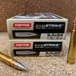 1 Boite Norma Cal. 9,3x62 11.9g  EVOSTRIKE Sans Plomb,