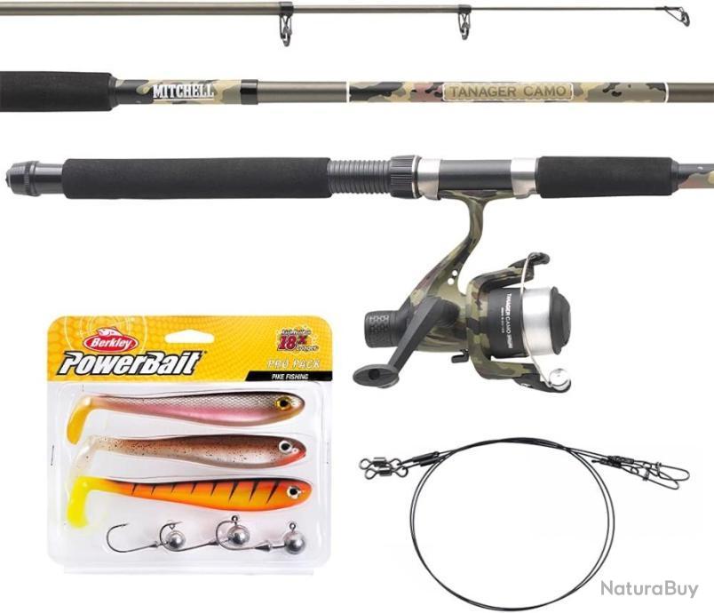 Combo Canne + Moulinet Mitchell Tanager Camo - Débutants Pêche - Fibre De Verre - Design DigiCamo