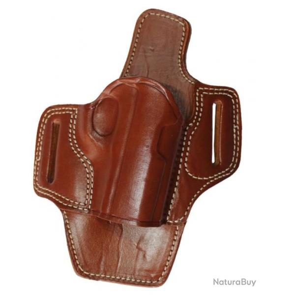 Etui cuir de ceinture spcifique pour pistolet CZ Shadow 2 - droitier marron