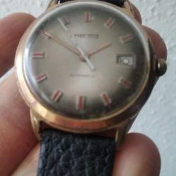 HERMA MONTRE ANCIENNE AUTOMATIQUE PLAQUÉE OR MADE IN FRANCE 1960s