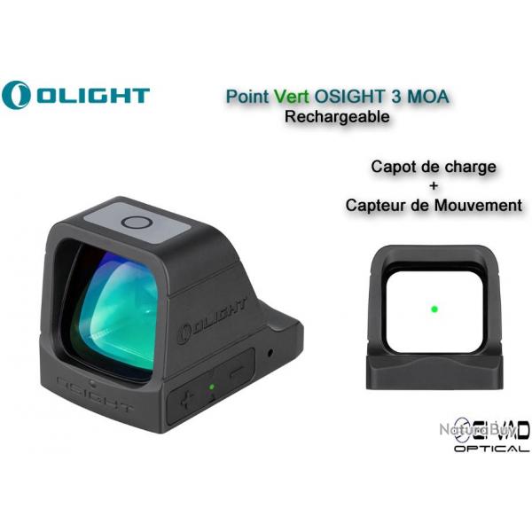 Point Vert Olight OSIGHT 3 MOA Rechargeable - Avec embase