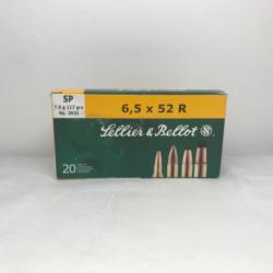 MUNITION SELLIER BELLOT BALLE DE CHASSE SP BOITE DE 20 6.5/52 R 117G