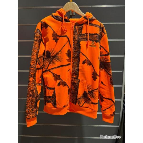 sweat zipp  capuche orange Treeland