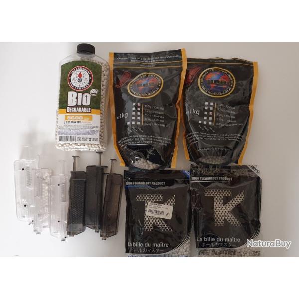 Lot billes airsoft + speedloaders