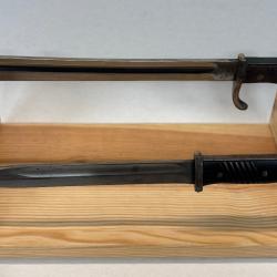 SUPPORT pour 2 BAIONNETTES EN PIN VERNIS