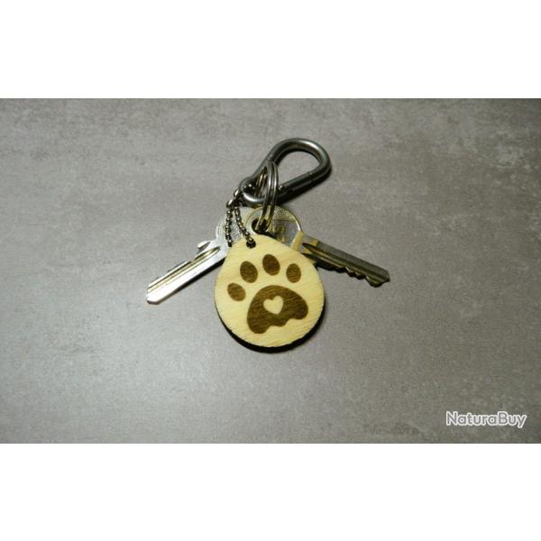 Porte-cls - bois - patte de chat