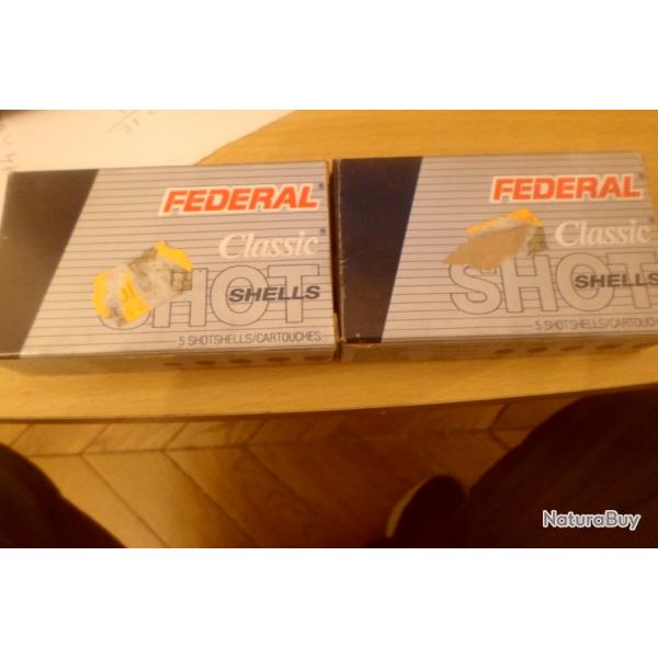 2 BOITES FEDERAL  CHEVROIINES 20 GRAINS CAL 12 70 MM