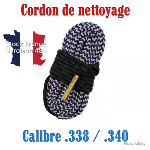 Cordon de nettoyage Boresnake calibre .338 / .340 - Envoi rapide depuis la France