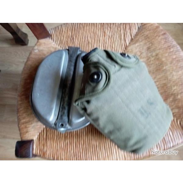 Ensemble U.S gourde + gamelle WW2.