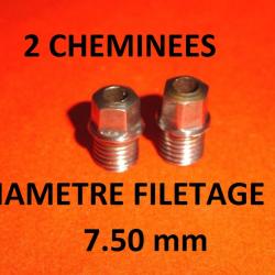 paire de cheminées fusil type LEFAUCHEUX diamètre 7.50mm - VENDU PAR JEPERCUTE (YO243)