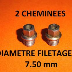 paire de cheminées fusil type LEFAUCHEUX diamètre 7.50mm - VENDU PAR JEPERCUTE (YO244)