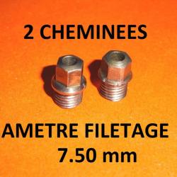 paire de cheminées fusil type LEFAUCHEUX diamètre 7.50mm - VENDU PAR JEPERCUTE (YO245)