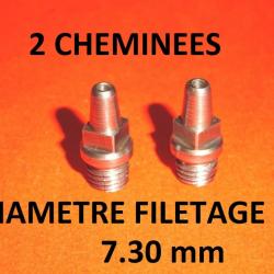 paire de cheminées fusil à piston diamètre 7.30mm - VENDU PAR JEPERCUTE (YO246)