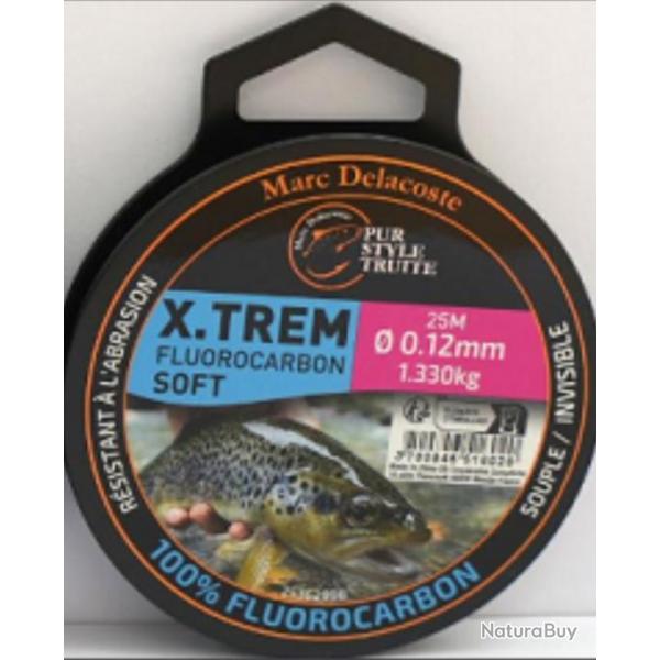 Fluorocarbone delacoste X trem soft 25m 0,12