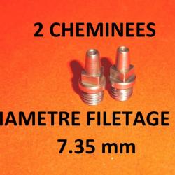 paire de cheminées fusil à piston diamètre 7.35 mm - VENDU PAR JEPERCUTE (YO247)