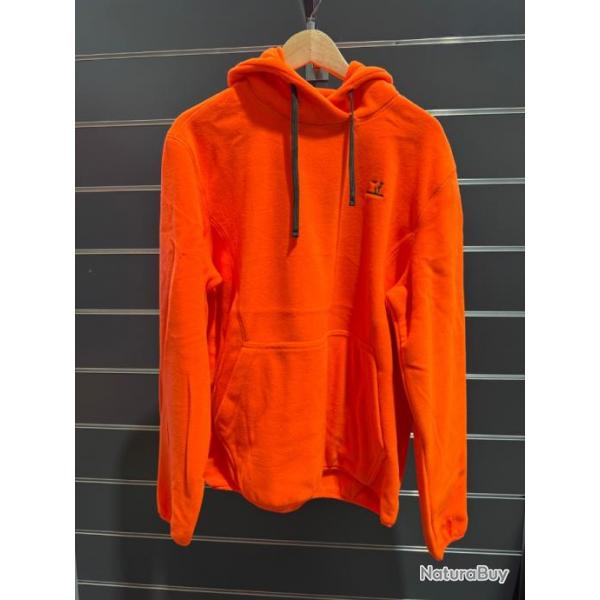 sweat-shirt polaire  capuche orange Percussion