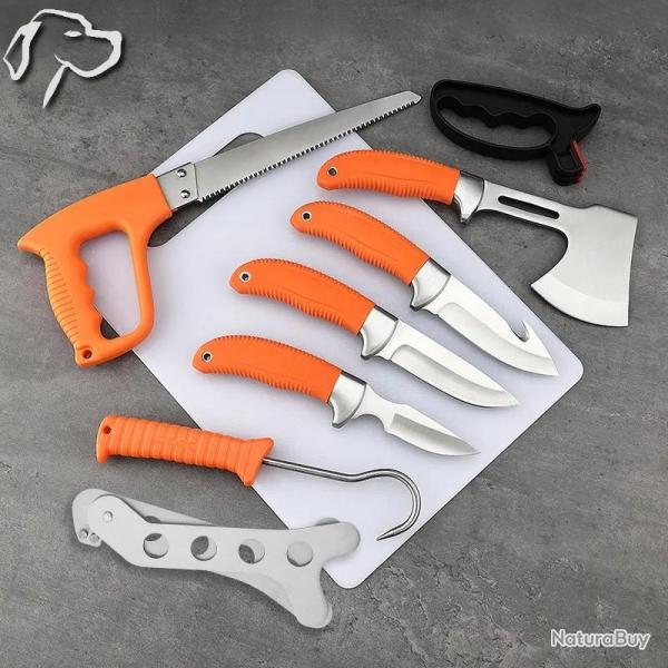 Set de Couteaux de Dpeage Professionnel Spcial Chasse et Boucherie