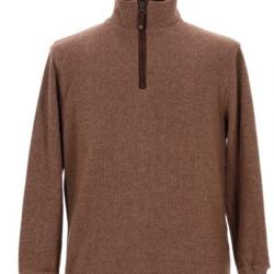 SWEAT COL ZIPPE LOVERGREEN CAMEL