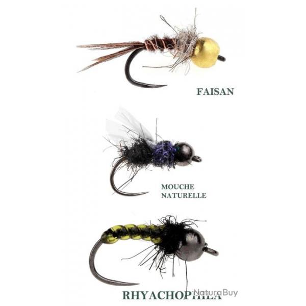 Pack 3 nymphes delacoste eaux moyennes taille 1