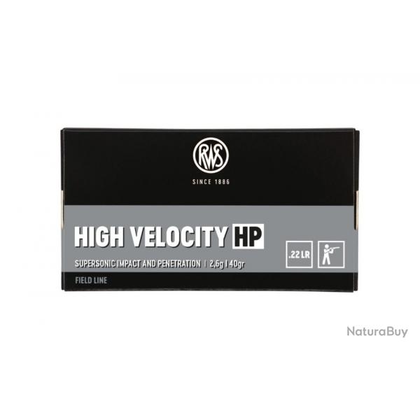 CARTOUCHES RWS .22LR HIGH VELOCITY HP x50