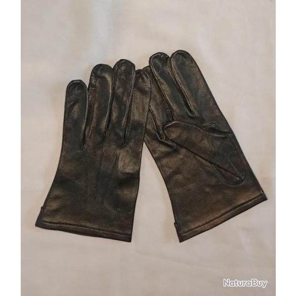 Paire de gants cuir noir Officier taille 9 1/2