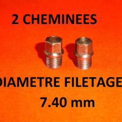 paire de cheminées fusil type LEFAUCHEUX diamètre 7.40mm - VENDU PAR JEPERCUTE (YO248)