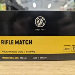 RWS Rifle Match 40 Grains 22 LR (x500)