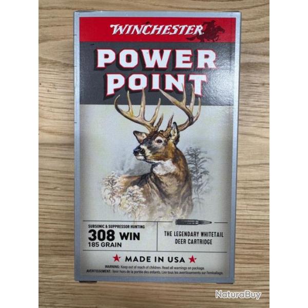 Winchester Power Point Subsonic 308 win 185 grs (x20)