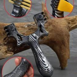 Lance pierre utilisable avec 2 types d'élastique + 8 élastiques - 200 billes d'argile - 1 étui